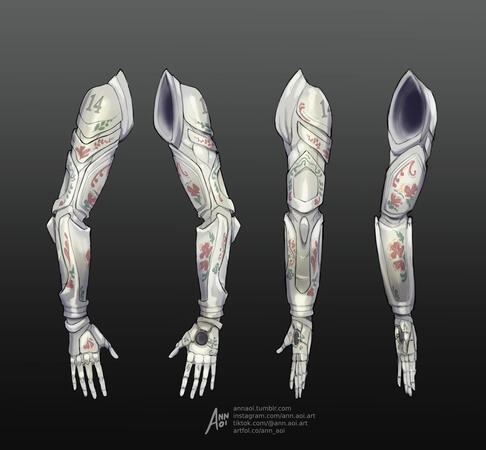 Concept Art of a Weaponized Prosthetic for Melly
