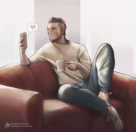 Nyx Ulric Chillin&#39; on the couch for garbria